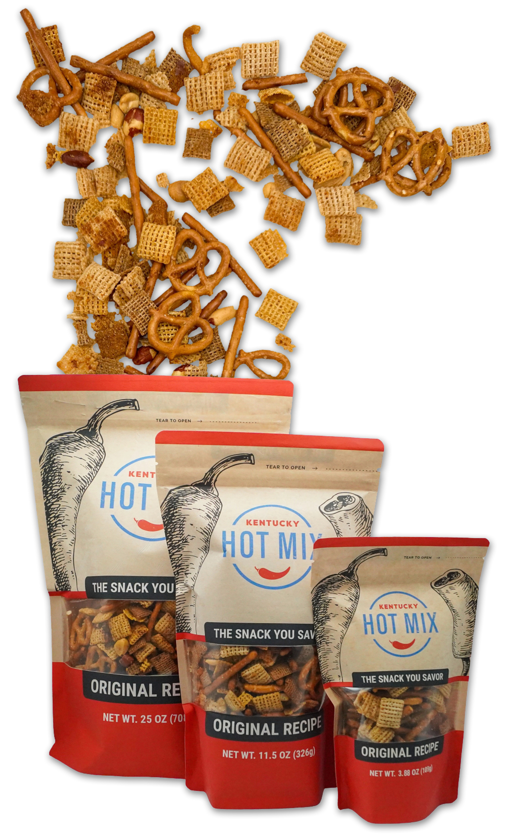 Three Bags of Kentucky Mix Spilling Out